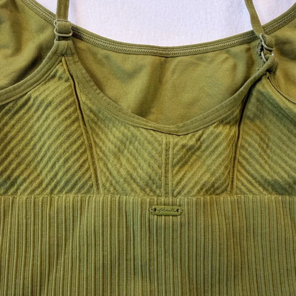 VS PINK Active Seamless Sports Bra‎ Lightly Lined Longline Green Small